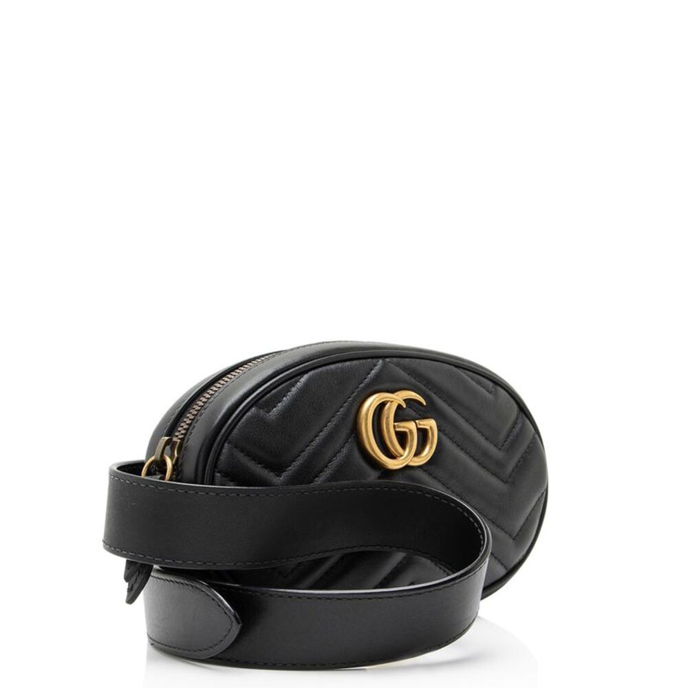 Gucci Matelasse Leather GG Marmont Belt Bag - Size 34 / 85 - Picture 2 of 11